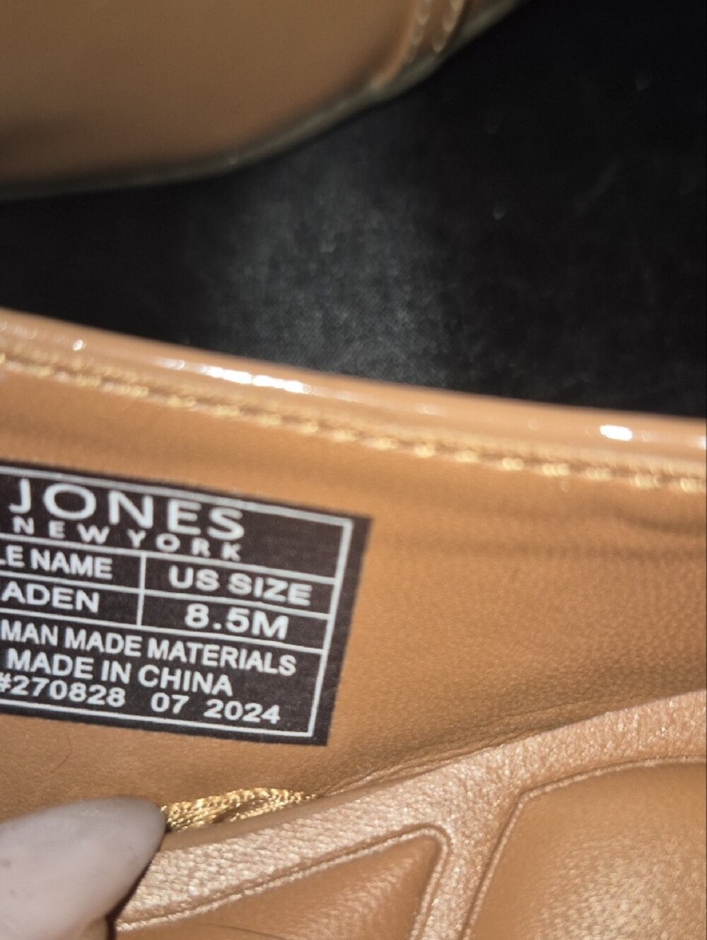 Jones New York Tan Pointed Slingback Flats with Gold Horsebit - Picture 8 of 8